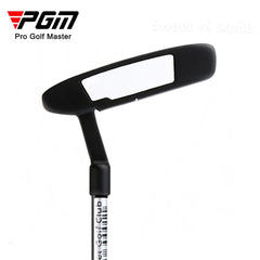 Golf putter with black head and white shaft on a white background, featuring Pro Golf Master branding.