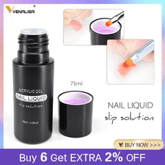 Nail Gel Liquid Acrylic Soak Off UV LED Extension Brush Tip Polish Manicure Slip Solution Tool