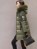 Faux Fur Hooded Parka Women Warm Windproof Padded Open Front Winter Casual Outerwear Fashion