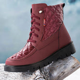 Womens Waterproof Snow Boots For Winter Lace Up and Zipper