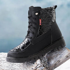 Waterproof Snow Boots Women Lace-Up Zipper Warm Winter Casual Outdoor Fashion Shoes