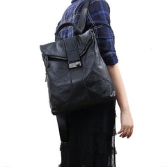 Faux Leather Anti-Theft Backpack Women Large Capacity Travel School Girl Casual Fashion Bag
