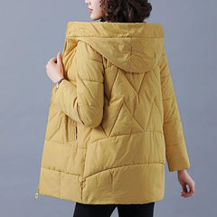 Hooded Cotton Padded Parka Women Warm Winter Casual Outerwear Fashion Jacket