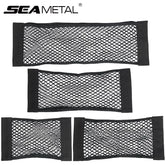 Black mesh storage pockets for car