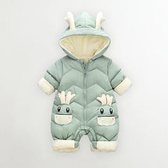 Baby Winter Snowsuit Newborn Velvet Thick Hooded Deer Ears Romper 0-2 Years Casual Gift