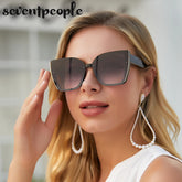 Oversized Cat Eye Sunglasses For Women & Men Luxury Fashion Large Frame Square Sun Glasses Retro Trendy Cat-Eye Eyewear