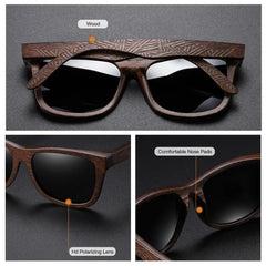 Bamboo Sunglasses Unisex Natural Wood Handmade Polarized Mirror Coated Lenses Eco-Friendly Eyewear