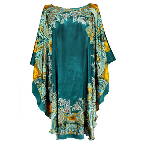 Robe Women Plus Size Silk Satin Rayon Printed Loose Casual Home Bath Gown Nightwear Bathrobe