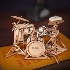 Wooden Musical Instrument Puzzle Kit Kids 3D DIY Assembly Saxophone Drum Accordion Cello Gift