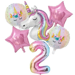 Unicorn Balloon Set Kids 32 Inch Rainbow Number Foil Birthday Party Decoration Baby Shower Theme