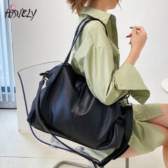 Tote Bag Women Large Capacity Hobo Shoulder Shopper Travel Soft Faux Leather Crossbody Handbag Purse