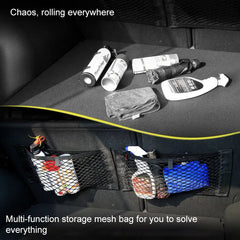 Car Trunk Organizer Net Stretchy Mesh Velcro Universal Storage Bag Pocket Back Seat Auto Accessory