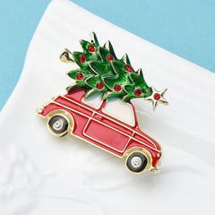 Christmas Brooch Pin Enamel Car Tree Fashion Jewelry Holiday Gift Accessories Festive Lapel Pin