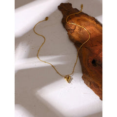 Heart Pendant Necklace Women Stainless Steel 18K Gold Plated Stylish Choker Chain Jewelry Party Gift