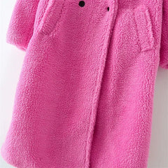 Faux Fur Teddy Coat Women Retro Long Sleeve Thick Warm Casual Winter Outerwear Fashion