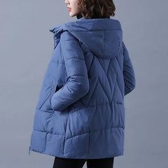 Hooded Cotton Padded Parka Women Warm Winter Casual Outerwear Fashion Jacket