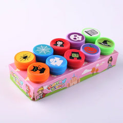 Animal Stampers Kids 10-Piece Wild Jungle Safari Multicolor Self-Ink Stamps Educational Gift