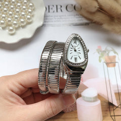Snake Design Quartz Watch Women Luxury Bracelet Band Gold Silver Rose Gold Elegant Fashion