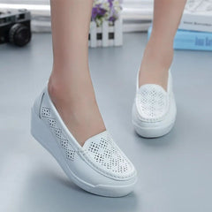 edge Shoes Women Genuine Leather Platform Casual Comfortable Everyday Fashion Footwear