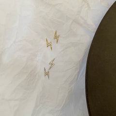 Lightning Stud Earrings 925 Sterling Silver Bolt Cartilage Silver Gold Fashion Jewelry Gift