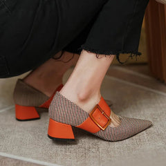 Pumps Women Medium Heel Pointed Toe Elegant Dress Shoes Casual Office Fashion Footwear