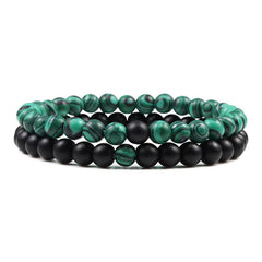 Tiger Eye Lava Stone Bracelet Beaded Yoga Meditation Concentration Gem Jewelry Gift Unisex