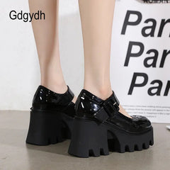 Mary Jane Shoes Women Platform Pump Rubber Sole Soft PU Leather Vintage Casual Girls Fashion