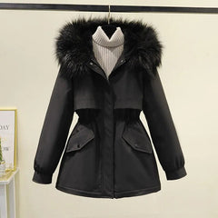 Cotton Padded Down Coat Women Mid-Length Warm Casual Winter Outerwear Fashion Jacket