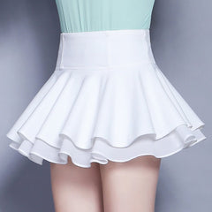 High Waist Pleated Chiffon Mini Skirt Women Girls Double Layer Stretchy Casual Summer Fashion