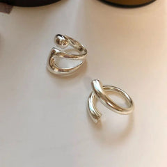 Chunky Ring Women Silver Irregular Adjustable Thumb Statement Fashion Jewelry Gift Accessories