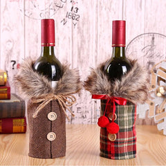 Christmas Wine Bottle Bag Santa Claus Snowman Stocking Cover Cloth Gift Home Holiday Decoration