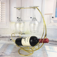 Metal Wine Rack Hanging Wine Glass Holder Bar Stand Display Unique Home Decor Accessory Gift