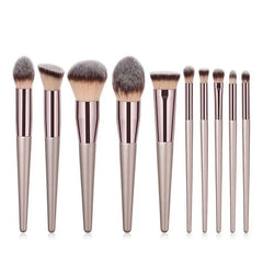 Makeup Brush Set Champagne Cosmetic Foundation Powder Blush Eyeshadow Blending Beauty Accessory Tool