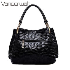 Tote Bag Women Crocodile Pattern PU Leather Top-Handle Woven Luxury Designer Inspired Casual Handbag