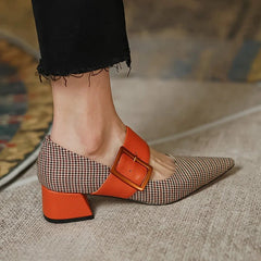 Pumps Women Medium Heel Pointed Toe Elegant Dress Shoes Casual Office Fashion Footwear