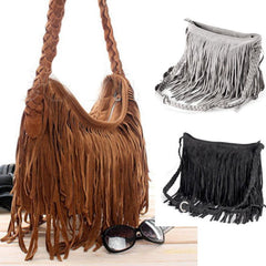 Crossbody Bag Women Tassel Zipper Large Shoulder Messenger Handbag Casual Fashion Purse