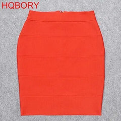Pencil Mini Skirt Women Classic Bandage Knit Bodycon Tight Elegant Office Fashion Skirt