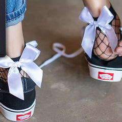 Women's Fashion Black Short Mesh Ankle Socks Fishnet Socks With Cute Bow