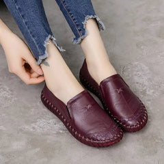 Loafers Women Genuine Leather Soft Comfortable Casual Flat Slip-On Everyday Fashion Shoes