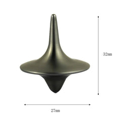 A bronze-colored metal spinning top