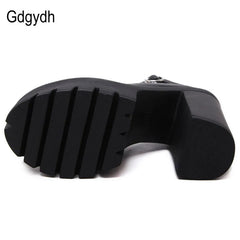 Chunky Chunky Heel Platform Women's Shoes Round Toe Mary Jane Shoes