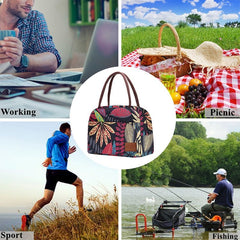 Cooler Lunch Bag Canvas Portable Thermal Insulated Multifunction Food Picnic Lunch Box Travel