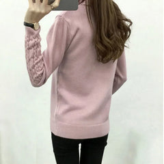 Thick Warm Women's Turtleneck Sweater Knit Long Sleeve Pullover