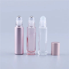Perfume Bottle Travel Pink Essential Oil Thick Glass Roll-On Roller Ball Refillable Portable Mini