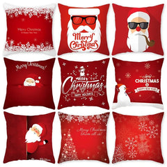 Christmas Pillow Covers Merry Xmas Festive Cushion Home Decoration Holiday Sofa Decor Set