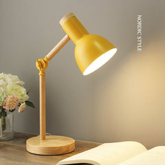 Nordic Wooden Desk Lamp LED Minimalist Natural Table Light Creative Home Decor Bedroom Gift
