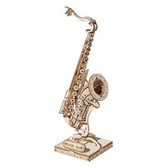 Wooden Musical Instrument Puzzle Kit Kids 3D DIY Assembly Saxophone Drum Accordion Cello Gift