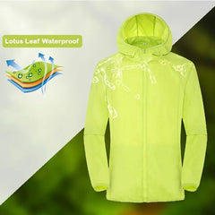 Windbreaker Jacket Unisex Waterproof UV Protection Quick Dry Hiking Fishing Camping Pocket Raincoat