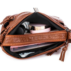 Shoulder Bag Women PU Leather Messenger Matching Fashion Handbag Casual Everyday Purse Gift