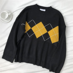 Oversized Knit Sweater Women Pullover Loose Patterned Ladies Warm Casual Winter Fashion Top